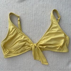 Kona Sol yellow bikini top with front knot - L